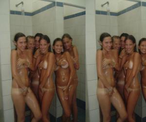 Nude girls locker room showers