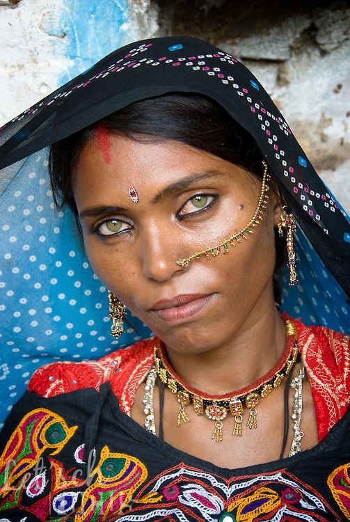 Beautiful indian woman with green eyes