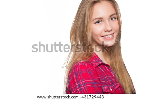 Skinny teen girls with braces
