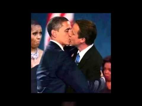 kissing cameron david obama Barack