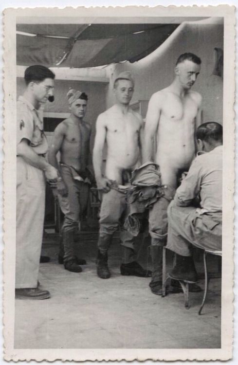 Vintage nude military men