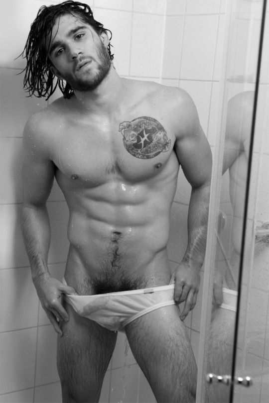 Hot male models shower