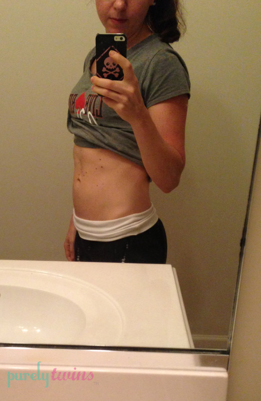 Teen girl belly bloated with period