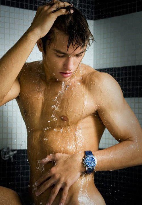Hot male models shower