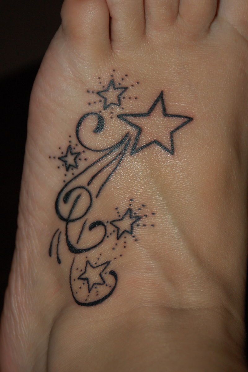 Star tattoo on foot
