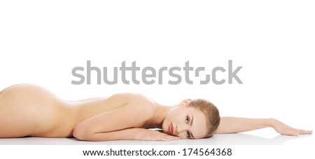 Girls laying down on their stomach
