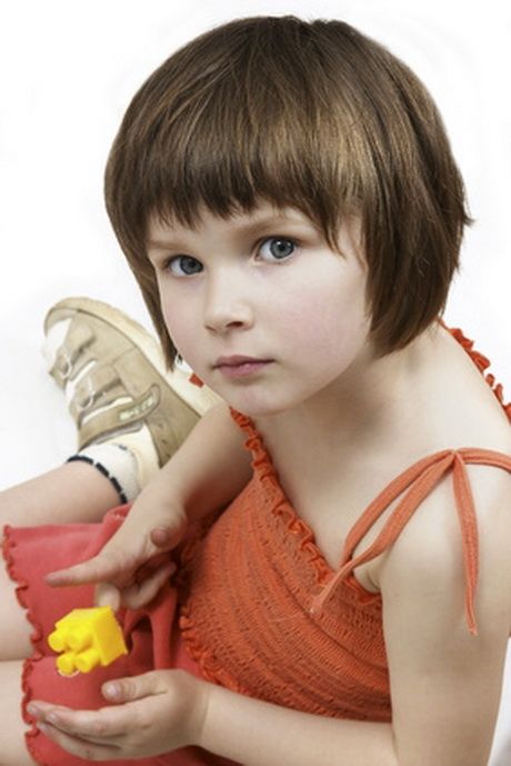 Young girl with short brown hair