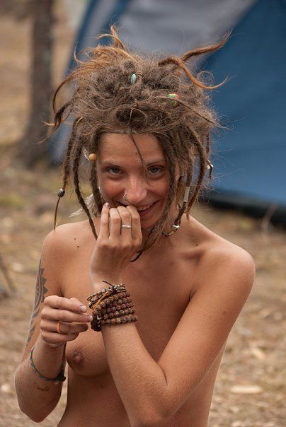 Nude hippie girls with dreadlocks