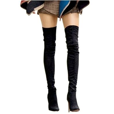 Thigh high leather boots