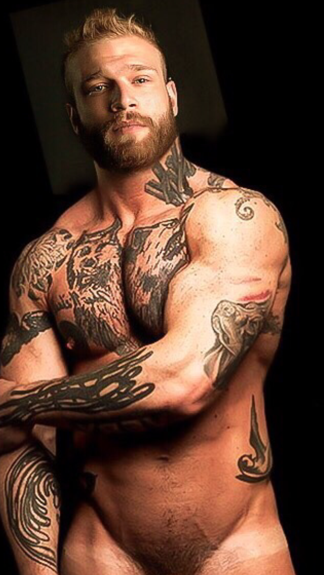Men with beards tattoos and muscles