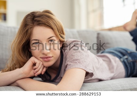 Girls laying down on their stomach