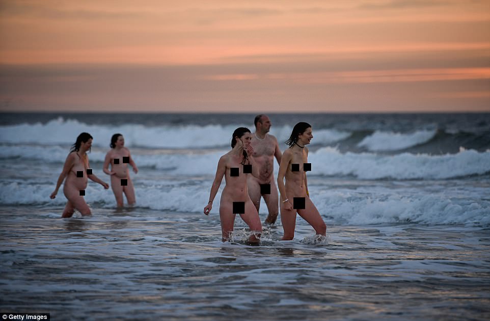 Russian nudist skinny dipping