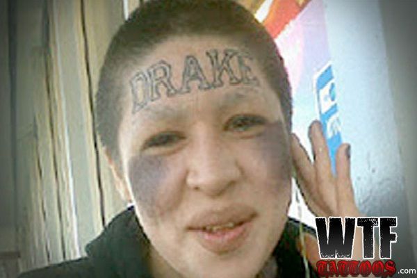 Drake face tattoo