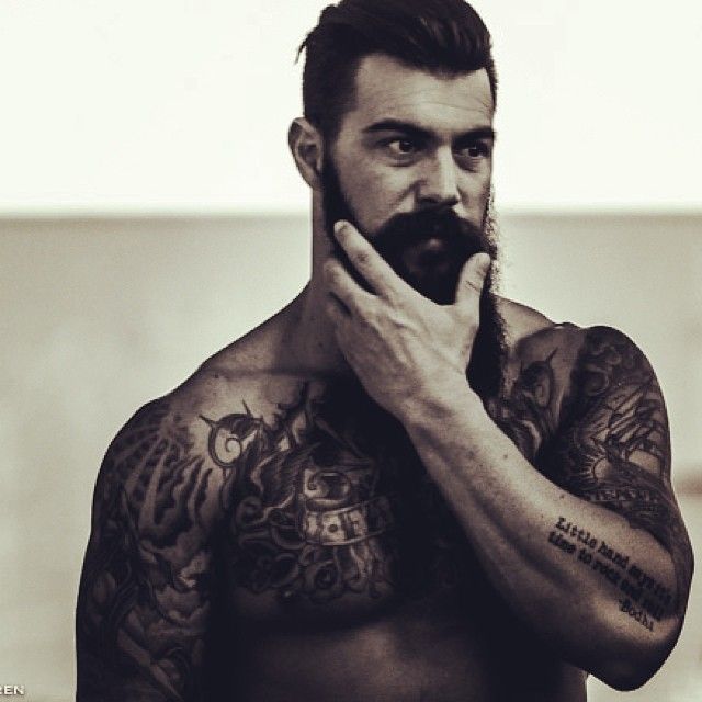 and muscles tattoos with beards Men