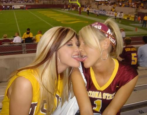 College girls kissing