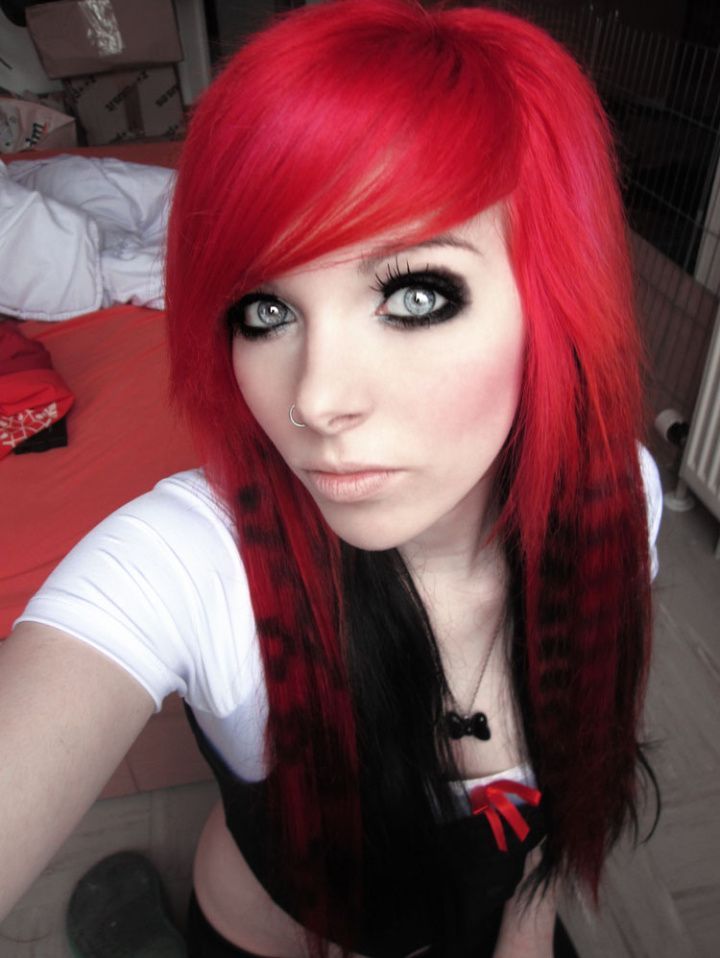 Cute scene girl with red hair