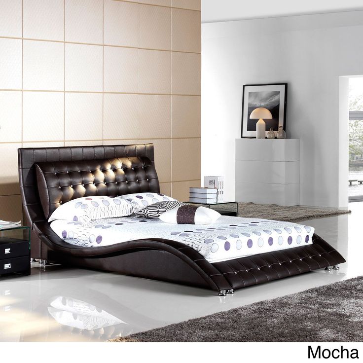 Black modern king size platform bed