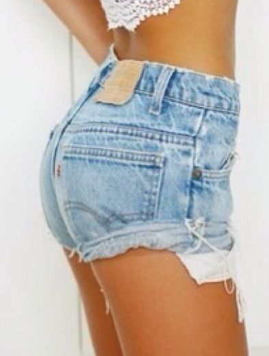Girl tight ass jeans shorts
