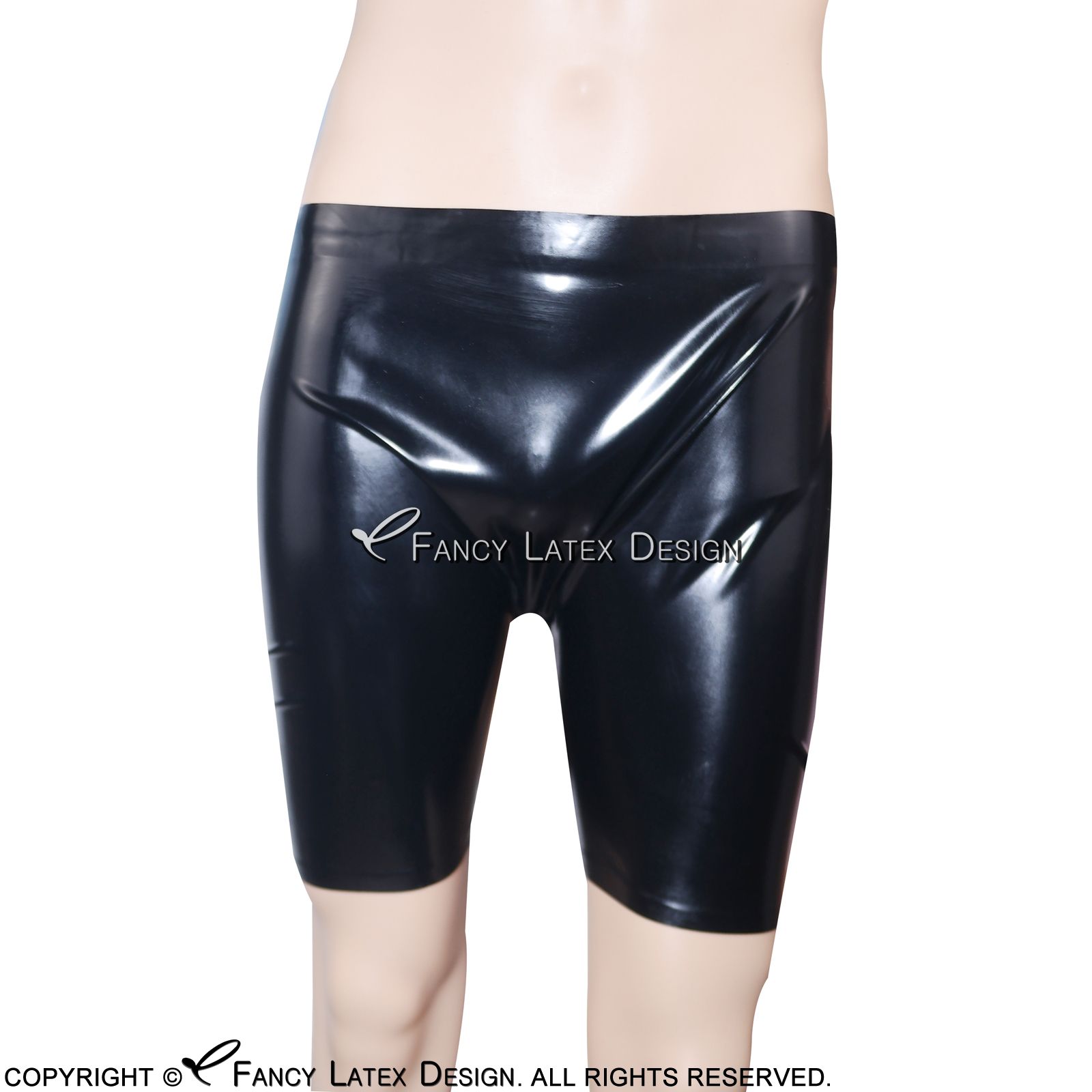 Black latex shorts
