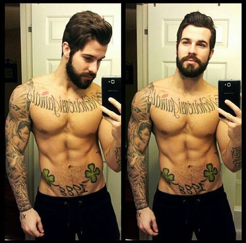 Men with beards tattoos and muscles