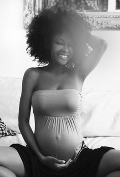 Nude pregnant black woman white