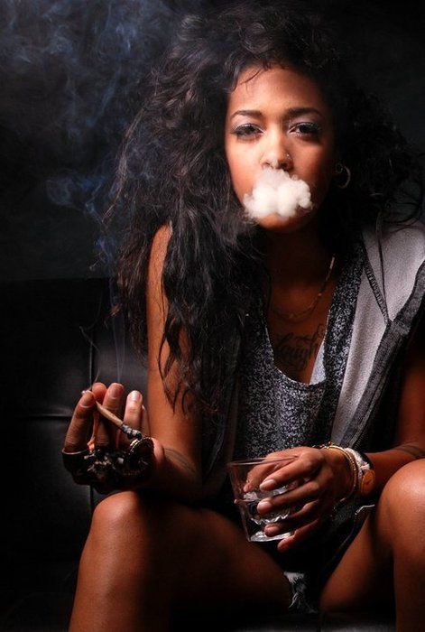 smoking Black weed girls