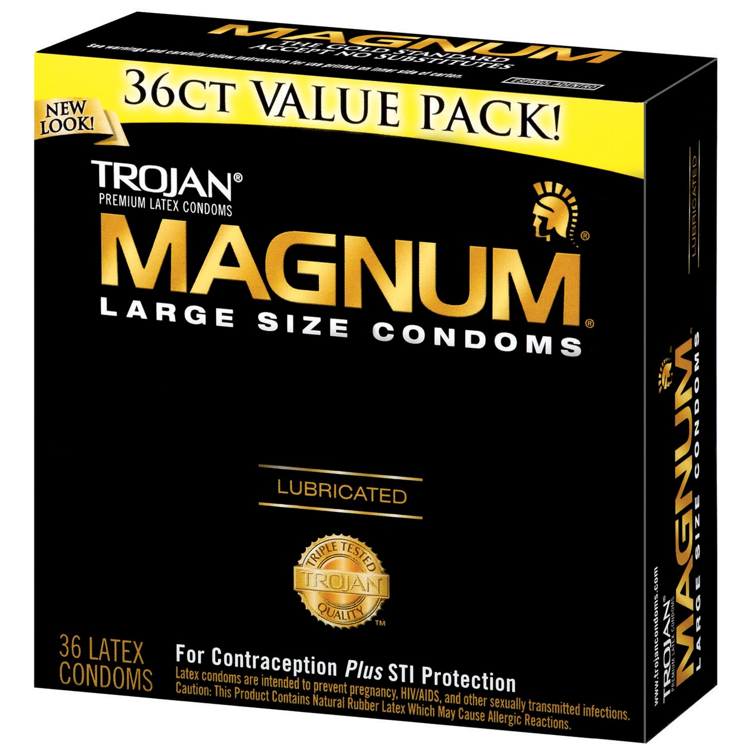 Trojan magnum condom on penis