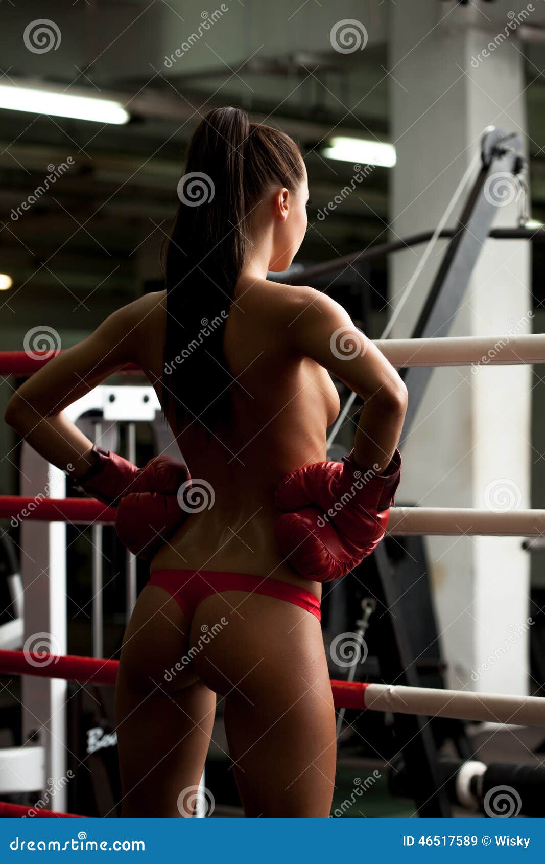 Topless boxing ring girls
