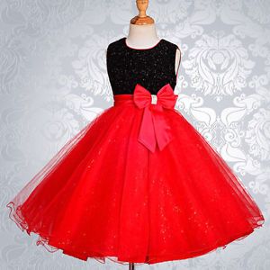 Red flower girl dresses